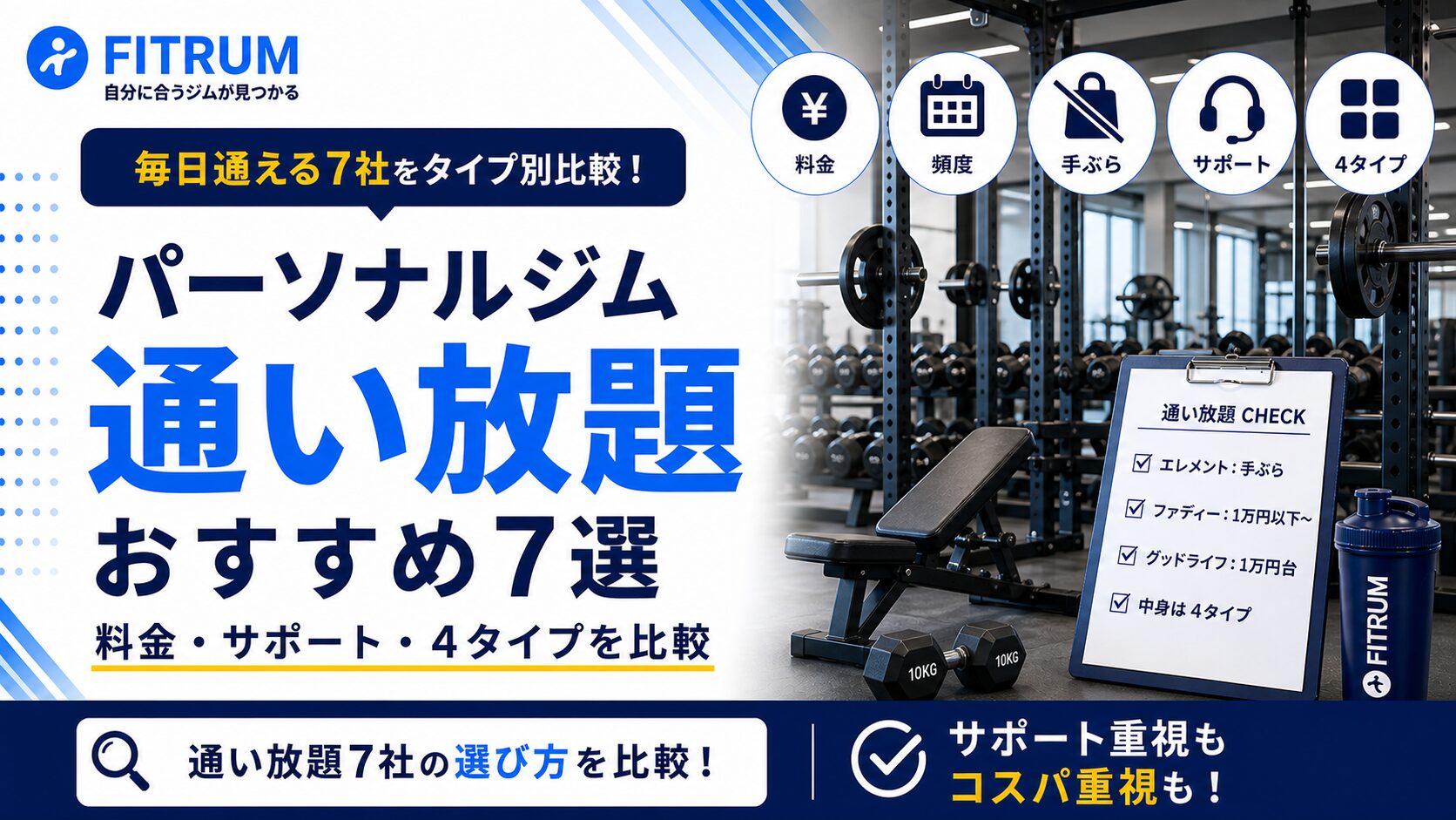 パーソナルジムの通い放題おすすめ7選を比較【最新版】