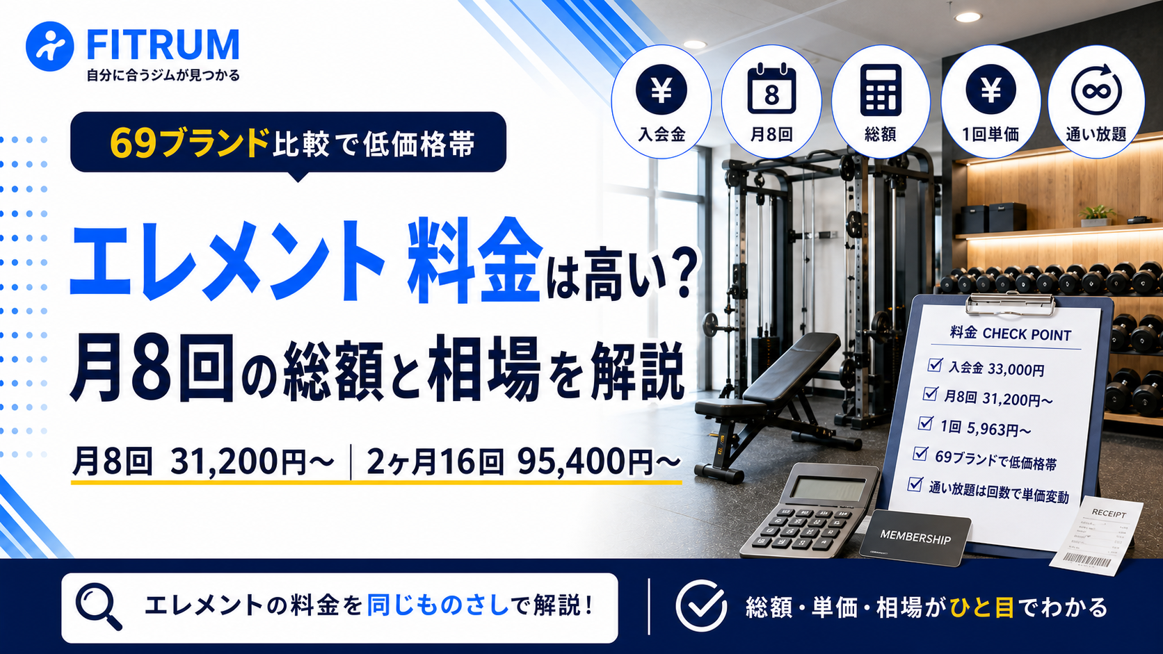 エレメントの料金は高い?月8回プランの総額と相場を解説